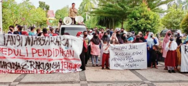 Tolak Wacana Penggusuran SDN 001, AMPPI Demo di DPRD Pekanbaru