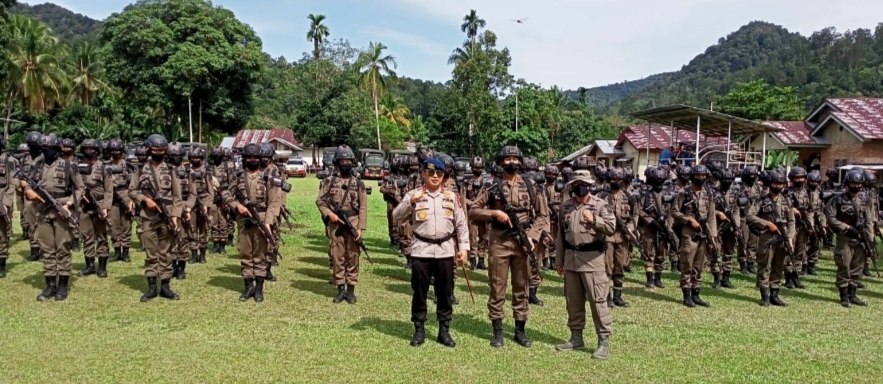 Back Up Pemberantasan Illegal Logging, 100 Personel Brimob Diturunkan Di Rimbang Baling