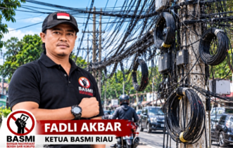 Tiang dan Kabel Fiber Optik Masih Semrawut, BASMI Riau Minta Pemko Evaluasi Pengawasan