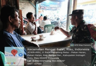 Babinsa Komsos Pererat Silaturahmi Sambil Nikmati Ngopi Bersama