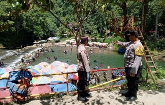 Polisi Patroli di Lokasi Objek Wisata Kecamatan Sipispis