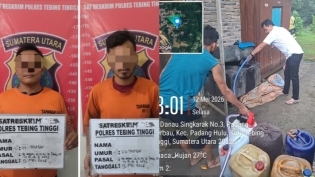Sat Reskrim Polres Tebing Tinggi Amankan Dua Pelaku Penyalahgunaan BBM Bersubsidi Jenis Solar