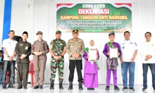 Dandim 0302/Inhu-Kuansing Hadiri Kegiatan Deklarasi Kampung Tangguh Anti Narkoba