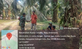 Bahaya Terhadap Dampak Karhutla Babinsa Koramil 01/Rengat Ajak Warga Hindari Membakar Lahan