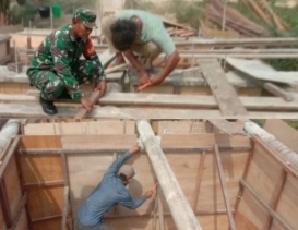 Satgas Kodim 0302/Inhu Melaksanakan Percepatan Pembangunan Jembatan Garuda