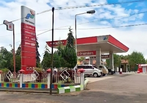 SPBU 24.316.91 Desa G1 Mataram Tugumulyo Musirawas jual BBM Solar Subsidi di atas HET