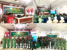 Kabintaljarahdam XIX/TT Berikan Penyuluhan Di Kodim 0302/Inhu Dalam Pembinaan Mental Rohani Bagi Prajurit Dan PNS, Serta Persit KCK Cabang LII Dim 0302/Inhu