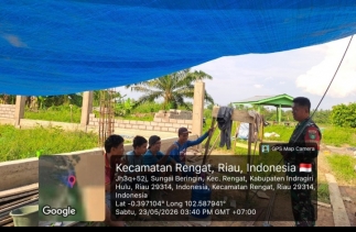 Satgas TMMD Kodim 0302/Inhu Kejar Target Pembangunan Jembatan Gantung Garuda Di LTD