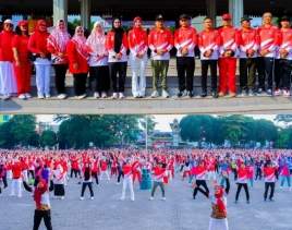 Meriahkan Semangat HUT RI ke 81, Ribuan Warga Tebing Tinggi Padati Lapangan Merdeka