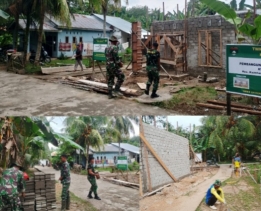 Pembangunan Rumah Baida Penerima RTLH Sasaran 2 KH Seberang Di Gesa Oleh Satgas TMMD