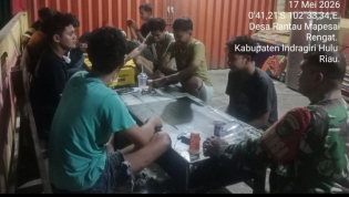 Melalui Patrolli Malam Babinsa  Koramil 01/Rengat.Sambangi Warga Desa Binaan