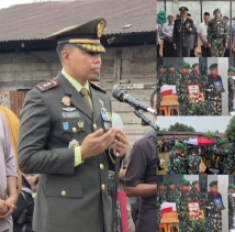 Dandim Pimpin Upacara Pemakaman Militer Serda Wahyu Susanto di Wonorejo Pasir Penyu
