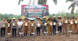 Kapolres Tebing Tinggi Hadiri Launching Penanaman Jagung Serentak 1 Juta Hektar