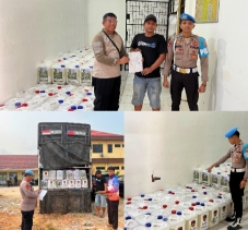 Polres Inhu Terima 4.000 Liter Cairan X Fire dari Mabes Polri  Guna Tangani Karhutla Lahan Gambut