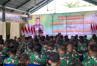 Danrem 031/WB Brigjend TNI Jarot Lakukan Kunker Ke Makodim 0302/Inhu Kabupaten Indragiri Hulu