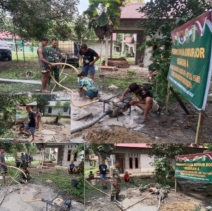 Dansatgas TMMD Ke 127 Diwakili Danramil 07/KH Tinjau Pergerakan Pembuatan Sumur Bor Sasaran 4 Dusun 1 Perhentian Luas