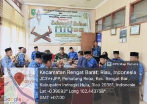 Antisipasi Karhutla, Danpos Koramil 01/Rengat Bersama Forkopimcam Rengat Barat Perkuat Koordinasi