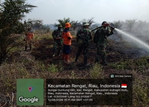 Sigap Tangani Karhutla, Babinsa Bersama Tim Gabungan Padamkan Api