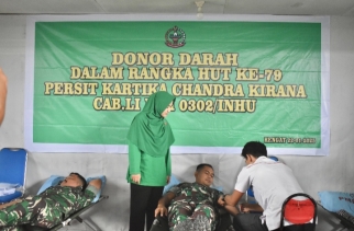 HUT Persit ke 79, Dandim 0302 Buka Kegiatan Donor Darah dan Riksa Kes