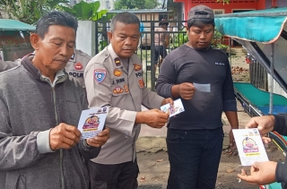 Polres Tebingtinggi Sosialisasi Hot Line Mudik Polri 110 Kepada Masyarakat