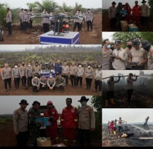Gunakan Drone Pantau Titik Api, Serdik Sespimen Polri Bantu Penanganan Karhutla di Inhu
