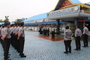 Lapas Pekanbaru Laksanakan Apel Pagi Perdana Pasca Libur Hari Raya Idul Fitri 1446 H