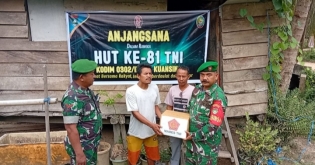 Sambut HUT TNI ke-81, Anggota Koramil 01/Rengat Laksanakan Anjang Sana