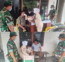 Koramil 01/Rengat dan Polkes Kodim 0302/Inhu Layani Kesehatan Gratis Warga Terdampak Kabut Asap