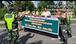 Koramil 01/Rengat Terus Patroli dan Sosialisasi Karhutla secara Rutin Kepada Masyarakat.