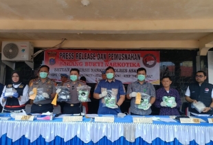 Polres Asahan Musnahkan 4,828 Gram Sabu Dan 268 Butir Ekstasi