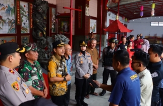 Pastikan Perayaan Imlek Kondusif, Kapolres Tebingtinggi Bersama Walikota Tinjau Kelenteng Jiu Li Dong