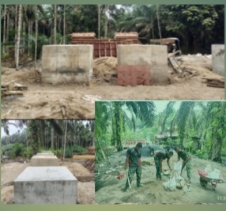 TNI Percepat Pembangunan Jembatan Gantung Garuda Sungai Gangsal Desa Rantau Langsat.