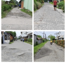 Kondisi Fisik Infrastruktur Jalan Belibis Dan Elang Di Lestari Asahan 70% Rusak