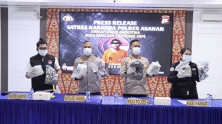 Polres Asahan Tangkap Kurir Peredaran 10 Kg Sabu Dan 1.500 Vape Etomidate