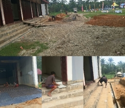 KDKMP Alang Kepayang Hari Ini Lanjutkan Pemasangan Keramik dan Pengecoran Lantai Gudang