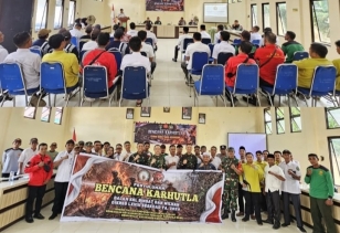 Tim Mabesad dan Pasis Seskoad TNI Berikan Penyuluhan Pencegahan Karhutla di Kuala Cenaku