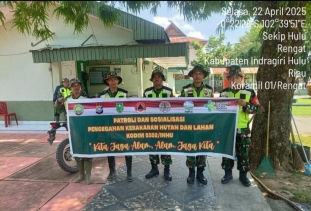 Turun Diwilayah Desa Binaan Desa Sukajadi Babinsa Ingatkan Agar Bersama Cegah Karhutla.