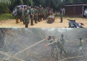 Suaralira.com,INHU — Babinsa Desa Pulau Jum'at, Sertu Dodi Gustian, bersama instansi terkait bergerak cepat melakukan pemadaman kebakaran lahan yang terjadi di Desa Pulau Jum'at, Kecamatan Kuala Cenaku, Kabupaten Indragiri Hulu (Inhu), Sabtu (19/9/2026). 