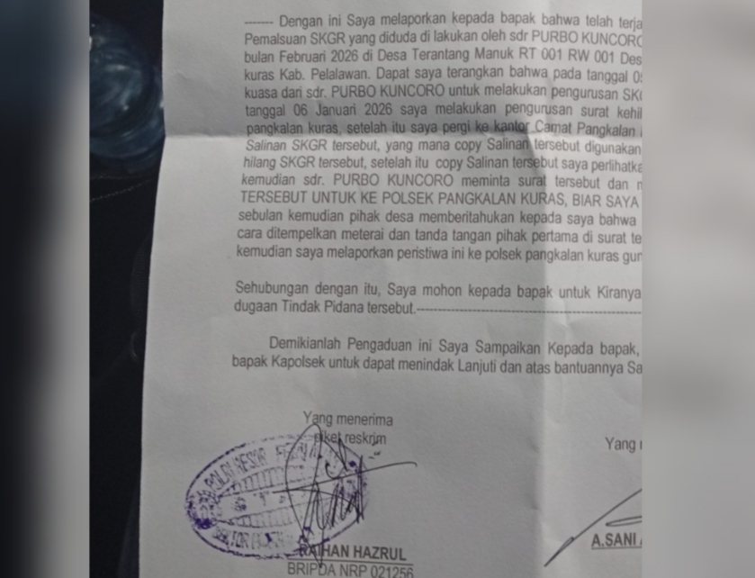 Staf Camat Pangkalan Kuras Keluarkan Copi Salinan, Dugaan Awal Pemalsuan Register SKGR