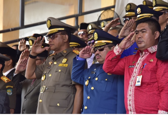 Bupati Bengkalis Hadiri Upacara Damkar, Satpol PP dan Satuan Linmas