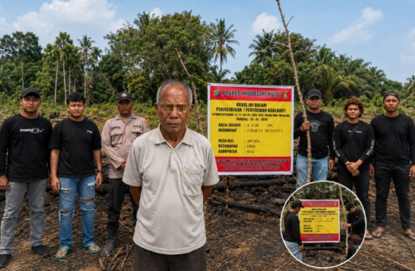 Niat Usir Nyamuk, Pensiunan 68 Tahun Diamankan Polisi Usai Kebun Sawit 1,5 Hektare Terbakar di Inhu