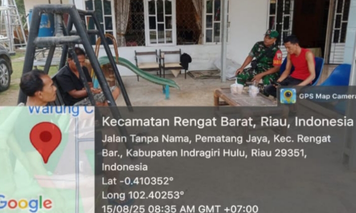 Babinsa Koramil 01/Rengat Laksanakan Komsos Dengan Komponen Masyarakat Di Wilayah Desa Pematang Jaya.