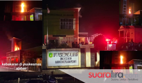Nyaris Ludes Terbakar, Puskesmas Alahair Diselamatkan Aksi Sigap Damkar Meranti