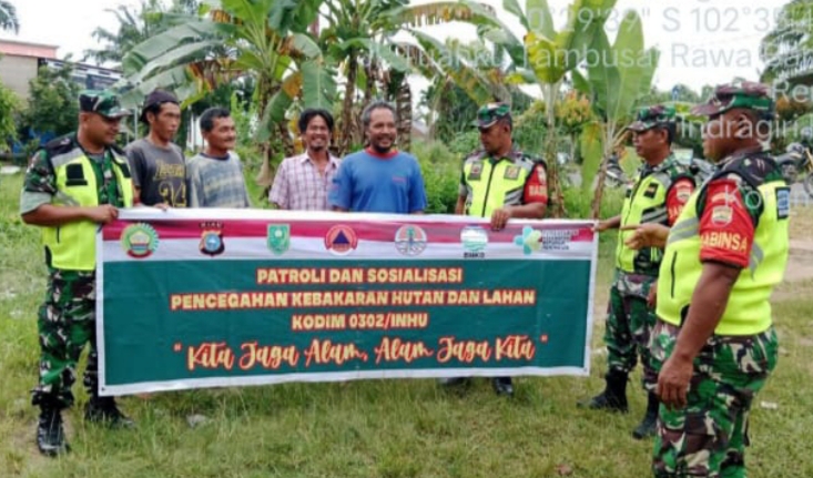 Masyarakat Rawa Bangun Sambut Baik Atas Himbauan Babinsa Mengena Larangan Membakar Guna Hindari Karhutla