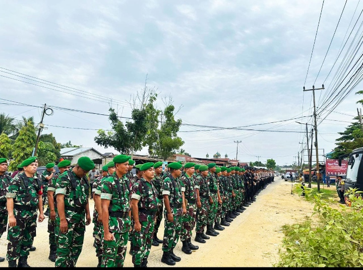 Dandim 0302/Inhu Hadiri Apel Kesiapan Pengamanan Sidang Pleno Kabupaten