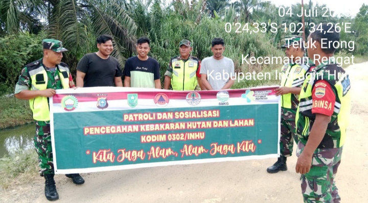 Saat Patroli Diingatkan Agar Jangan Pernah Membuka Lahan Dengan Cara Membakar.