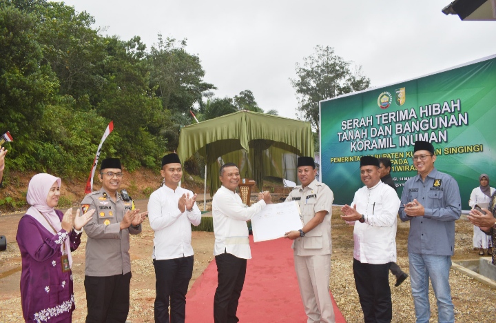 Kunker Danrem 031/WB Disambut Bupati Kuansing , Dandim 0302/Inhu-Kuansing Sekaligus Penyerahan Hibah Tanah Dan Bangunan Koramil Kec.Inuman