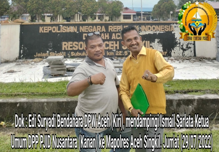 Didampingi Ketua DPW Aceh, Ismail Sarlata Datangi Mapolres Aceh Singkil