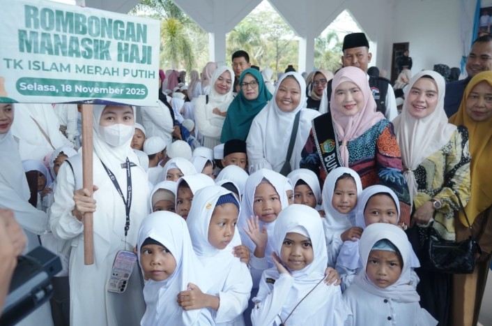 Bunda PAUD Asahan Dampingi Pelaksanaan Manasik Haji Cilik Di Masjid Agung Kisaran