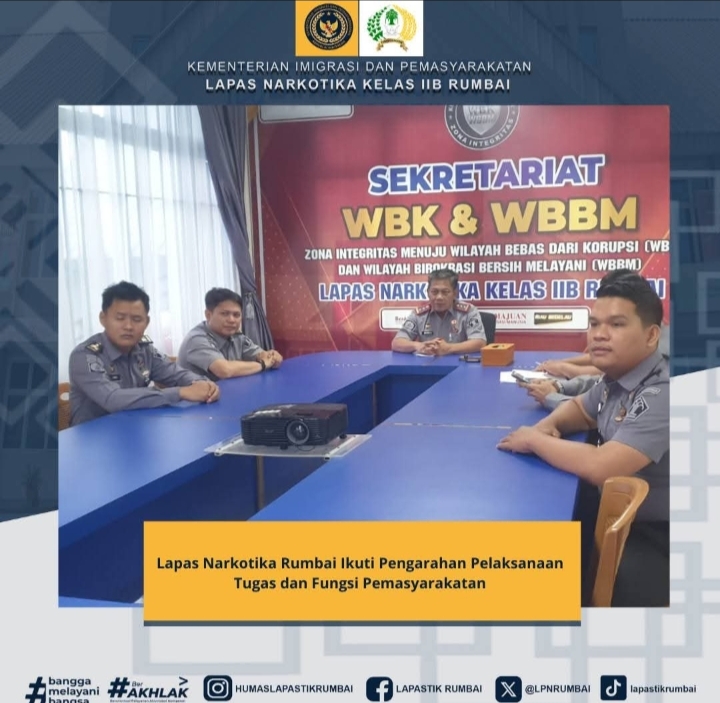 Lapas Narkotika Rumbai Ikuti Pengarahan Pelaksanaan Tugas dan Fungsi Pemasyarakatan